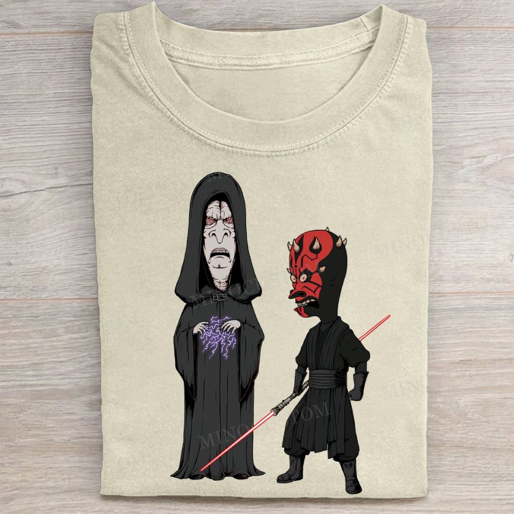 Dark Side Characters Cartoon Parody Vintage Washed Tee