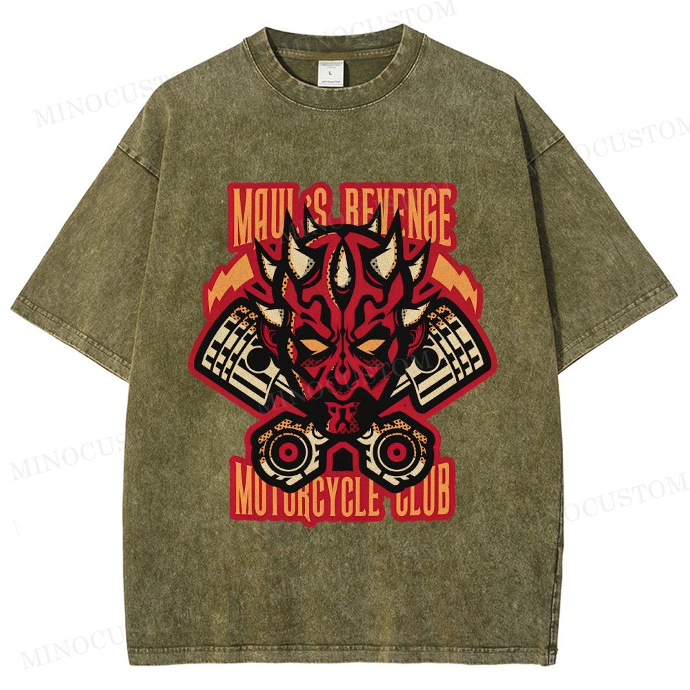 Maul's Revenge Motorcycle Club Retro Biker washed tshirt