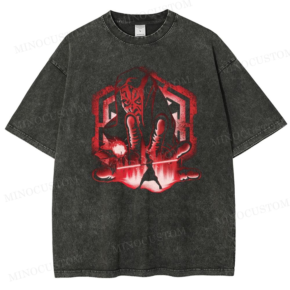 Dark Sith Warrior Red Glow Graphic washed tshirt 