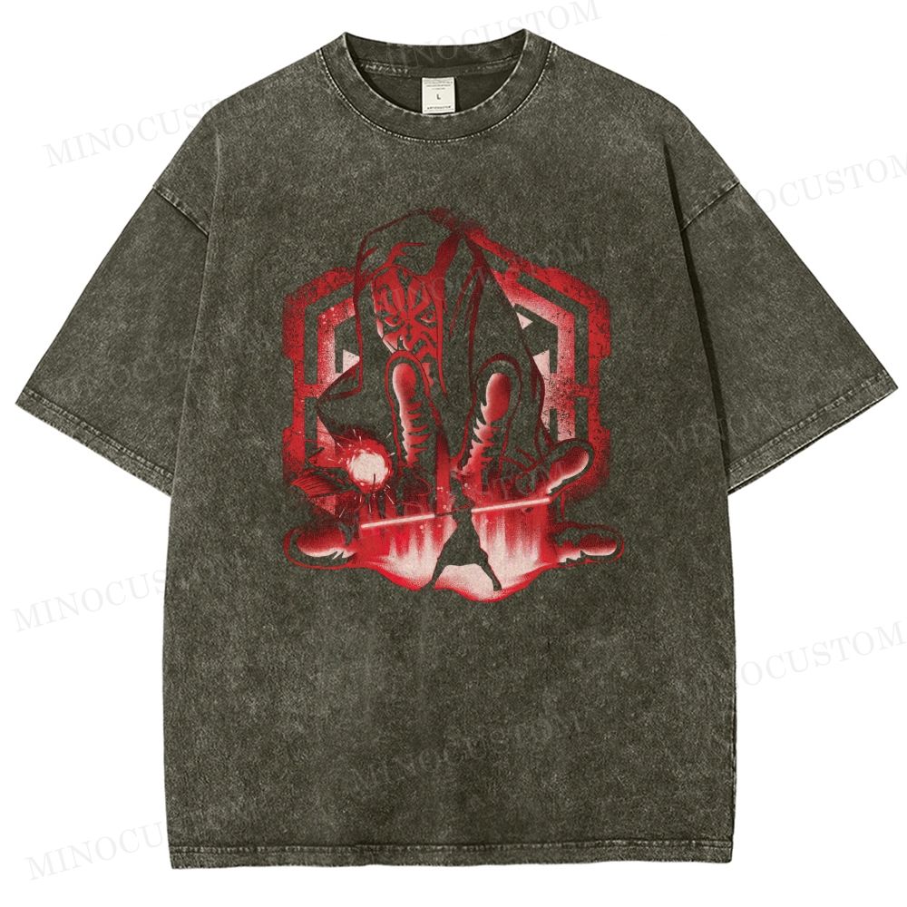 Dark Sith Warrior Red Glow Graphic washed tshirt 