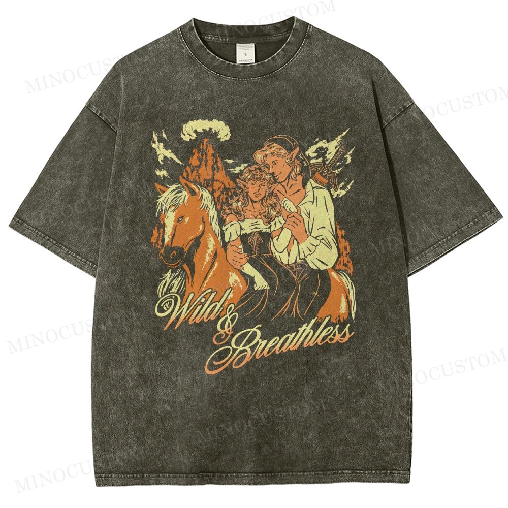 Wild West Romance Cowboy Vintage Graphic washed tshirt