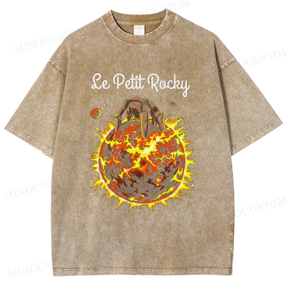 Burning Planet Cosmic Graphic Vintage washed tshirt