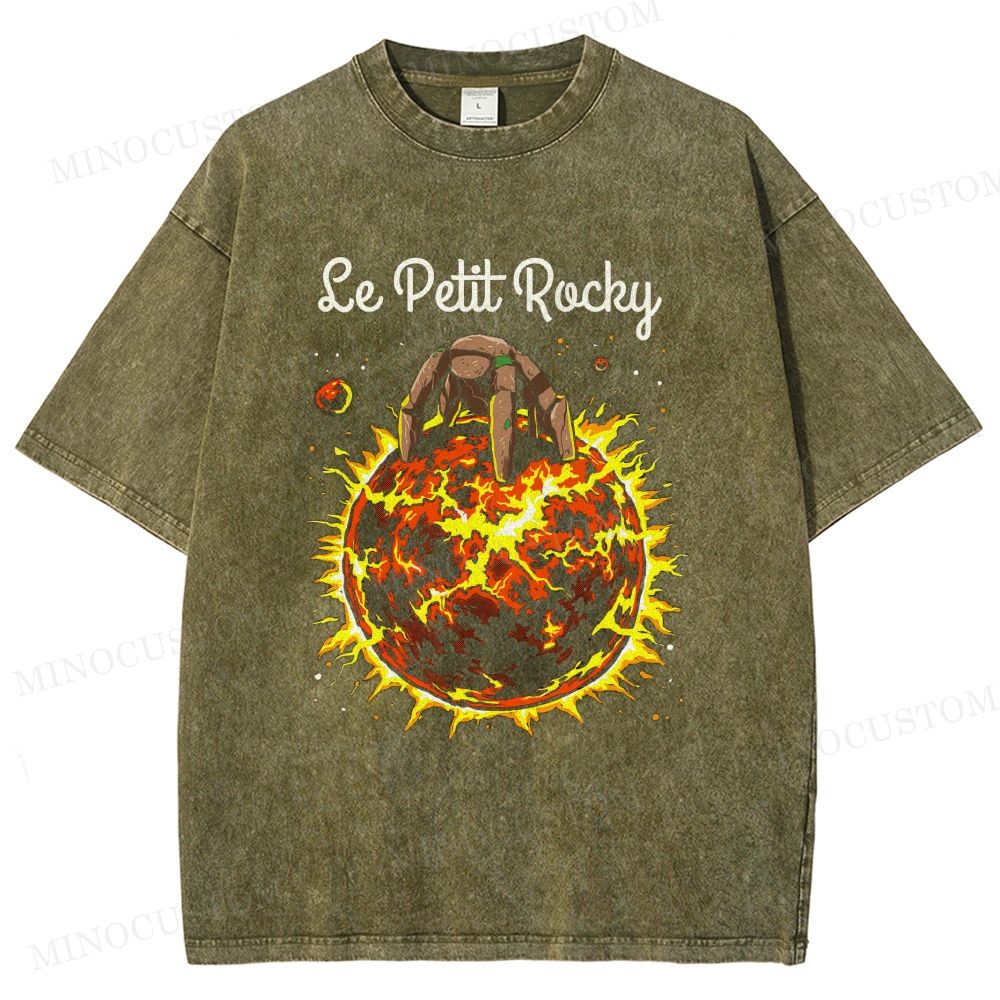 Burning Planet Cosmic Graphic Vintage washed tshirt