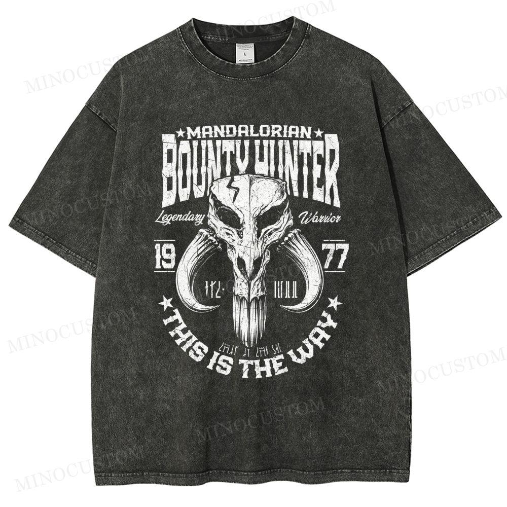 Skull Warrior Emblem Vintage Acid washed tshirt
