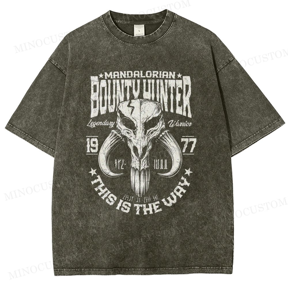 Skull Warrior Emblem Vintage Acid washed tshirt