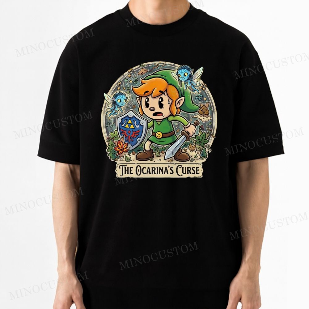 Retro Fantasy Hero Adventure Graphic Cotton T-shirt 