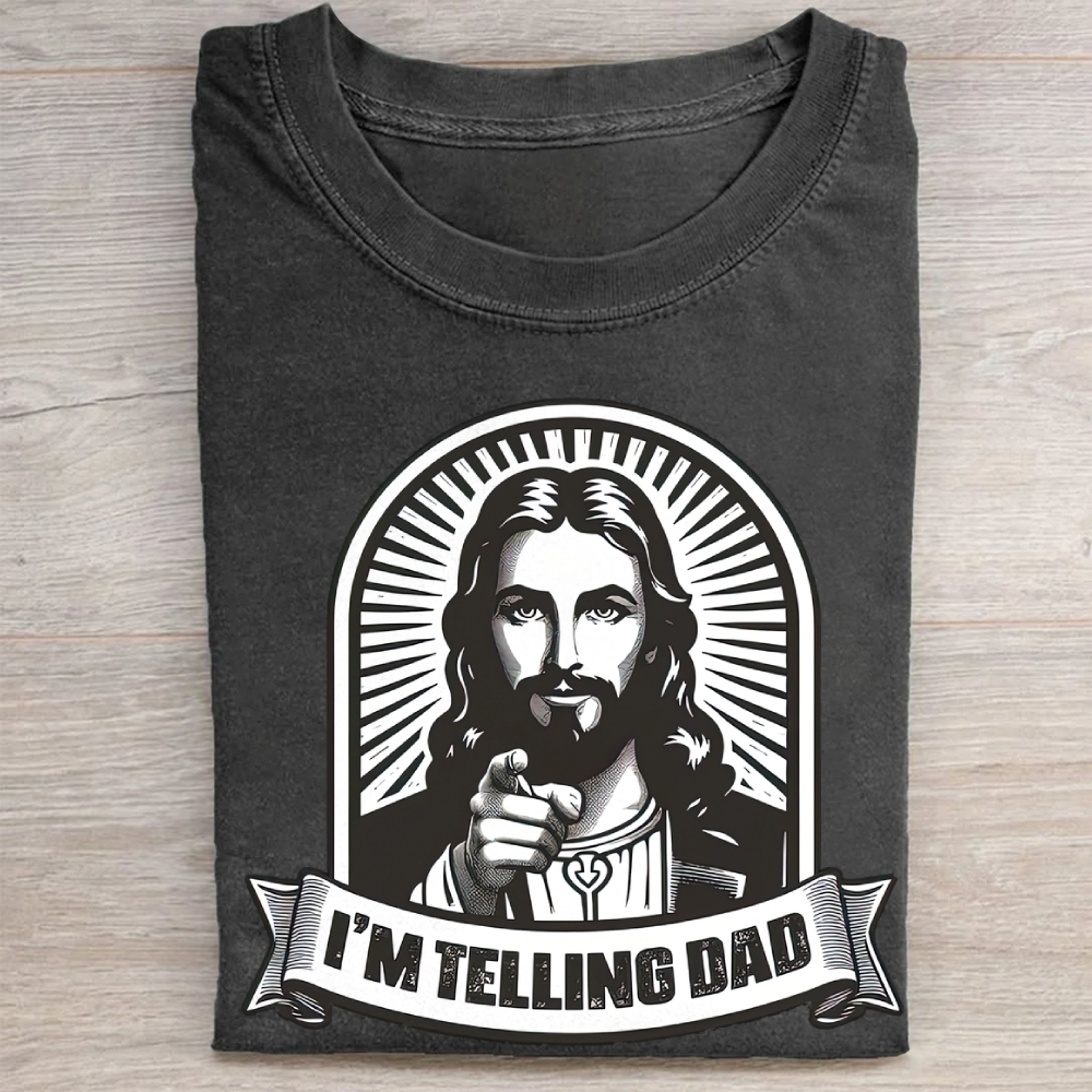 "I’m Telling Dad" Pointing Figure Vintage Vintage Washed Tee