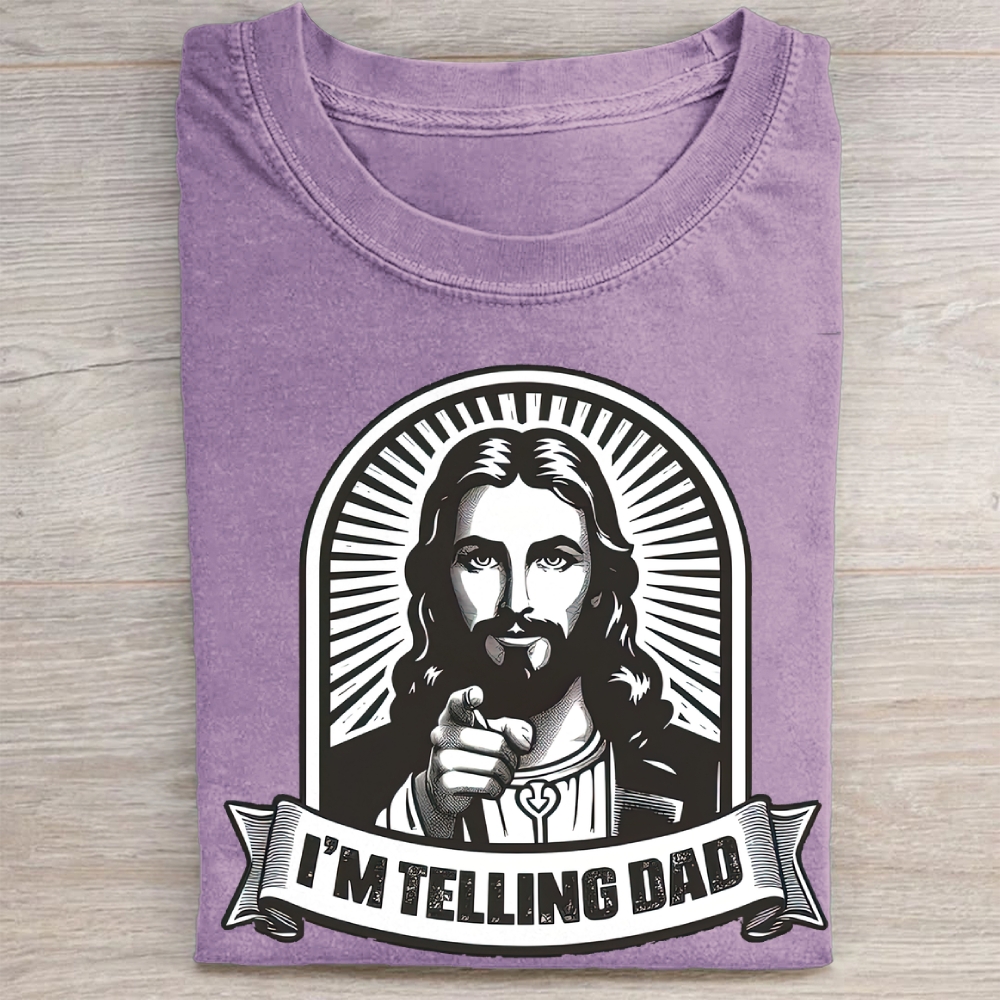 "I’m Telling Dad" Pointing Figure Vintage Vintage Washed Tee