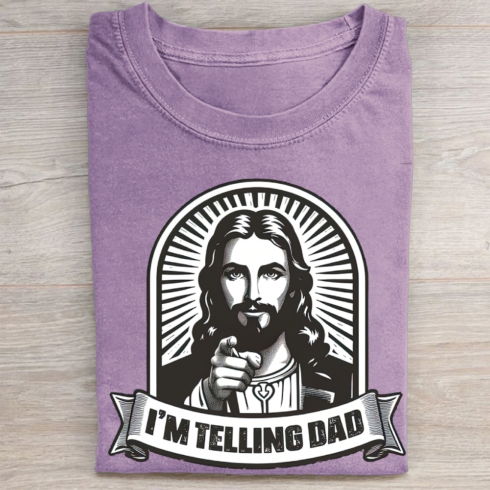 "I’m Telling Dad" Pointing Figure Vintage Vintage Washed Tee