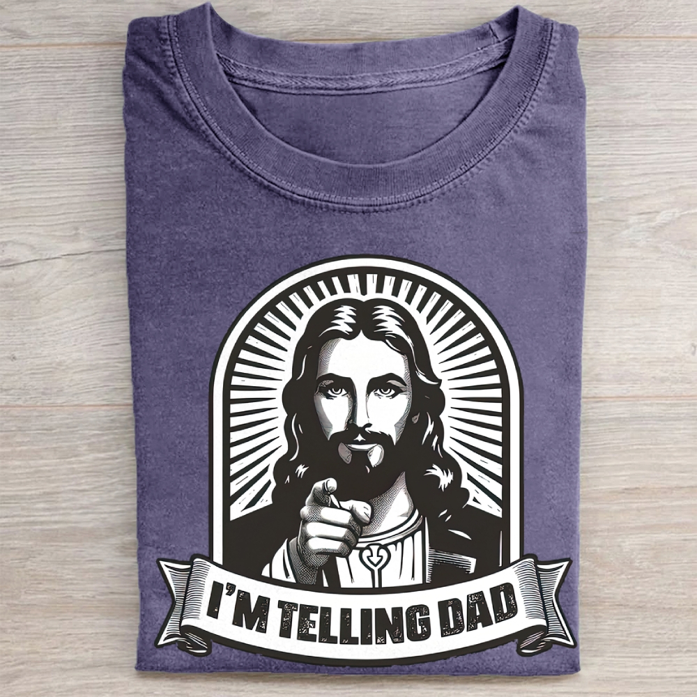 "I’m Telling Dad" Pointing Figure Vintage Vintage Washed Tee