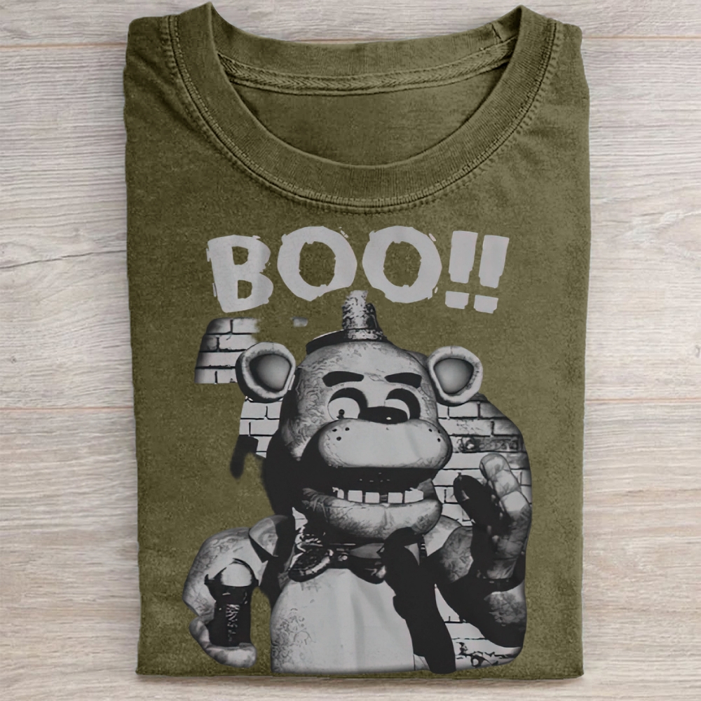 "BOO!!" Animatronic Bear Horror Vintage Washed Tee