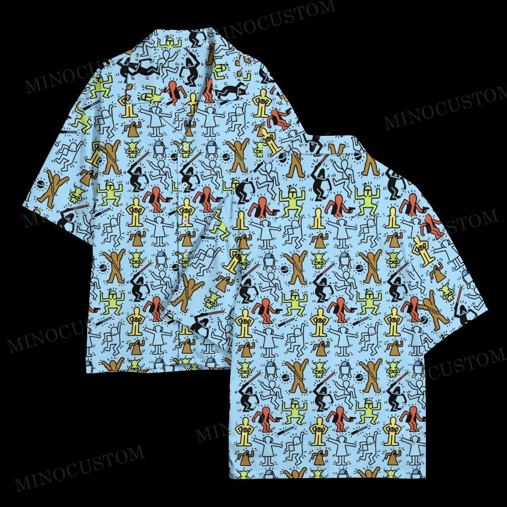 Abstract Space Adventure Pop Art Hawaiian men shirt
