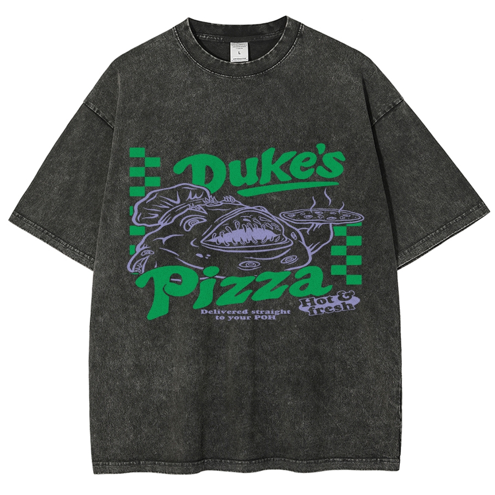 Vintage "Duke's Pizza" OSRS Graphic Oversized Washed T-Shirt