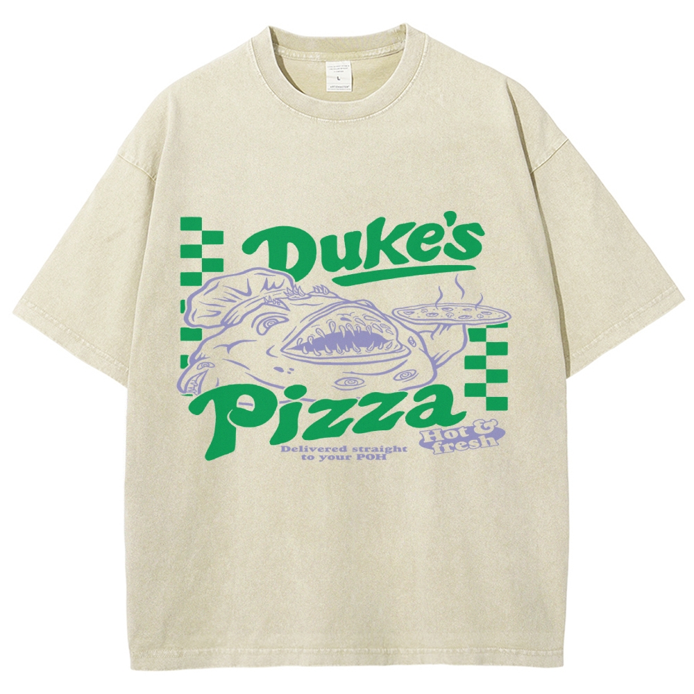 Vintage "Duke's Pizza" OSRS Graphic Oversized Washed T-Shirt