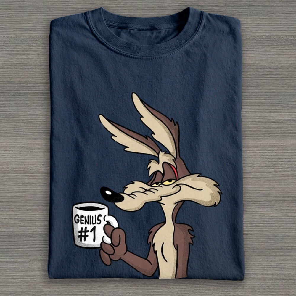 "Genius #1" Wile E. Coyote Cotton T-shirt 