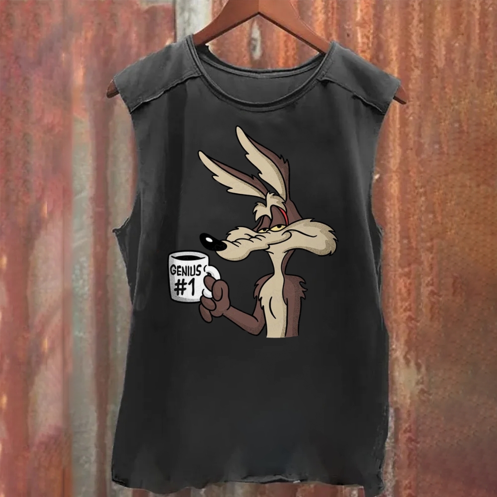 "Genius #1" Wile E. Coyote Washed Tank Top
