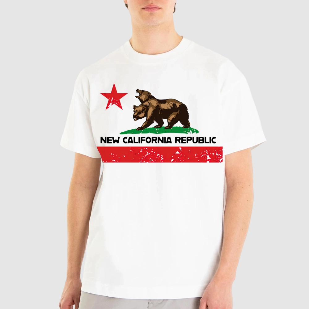 New California Republic Bear Graphic Cotton T-shirt