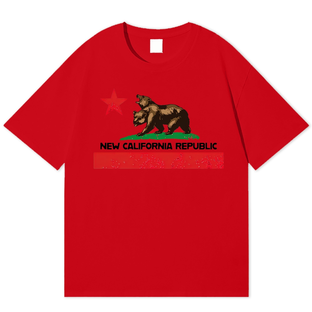 New California Republic Bear Graphic Cotton T-shirt