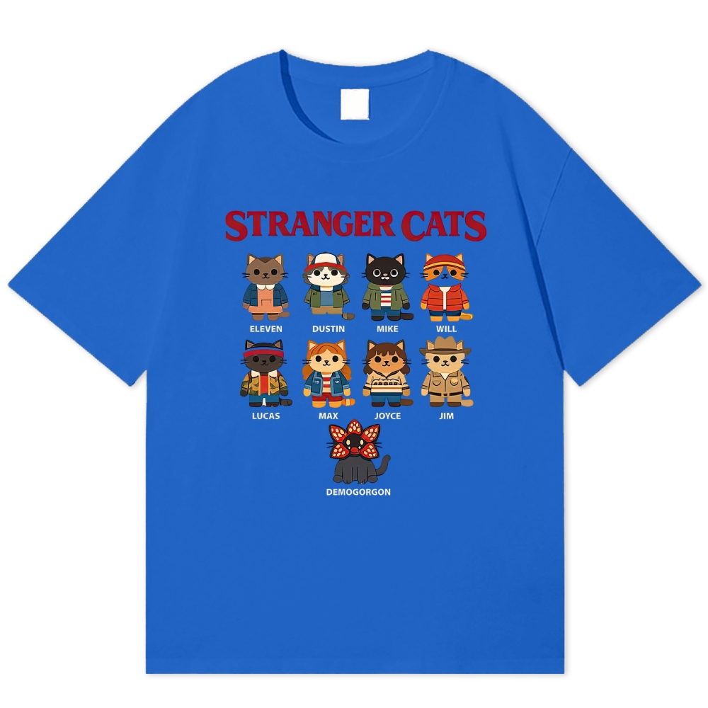 Stranger Cats Character Grid Cotton T-shirt