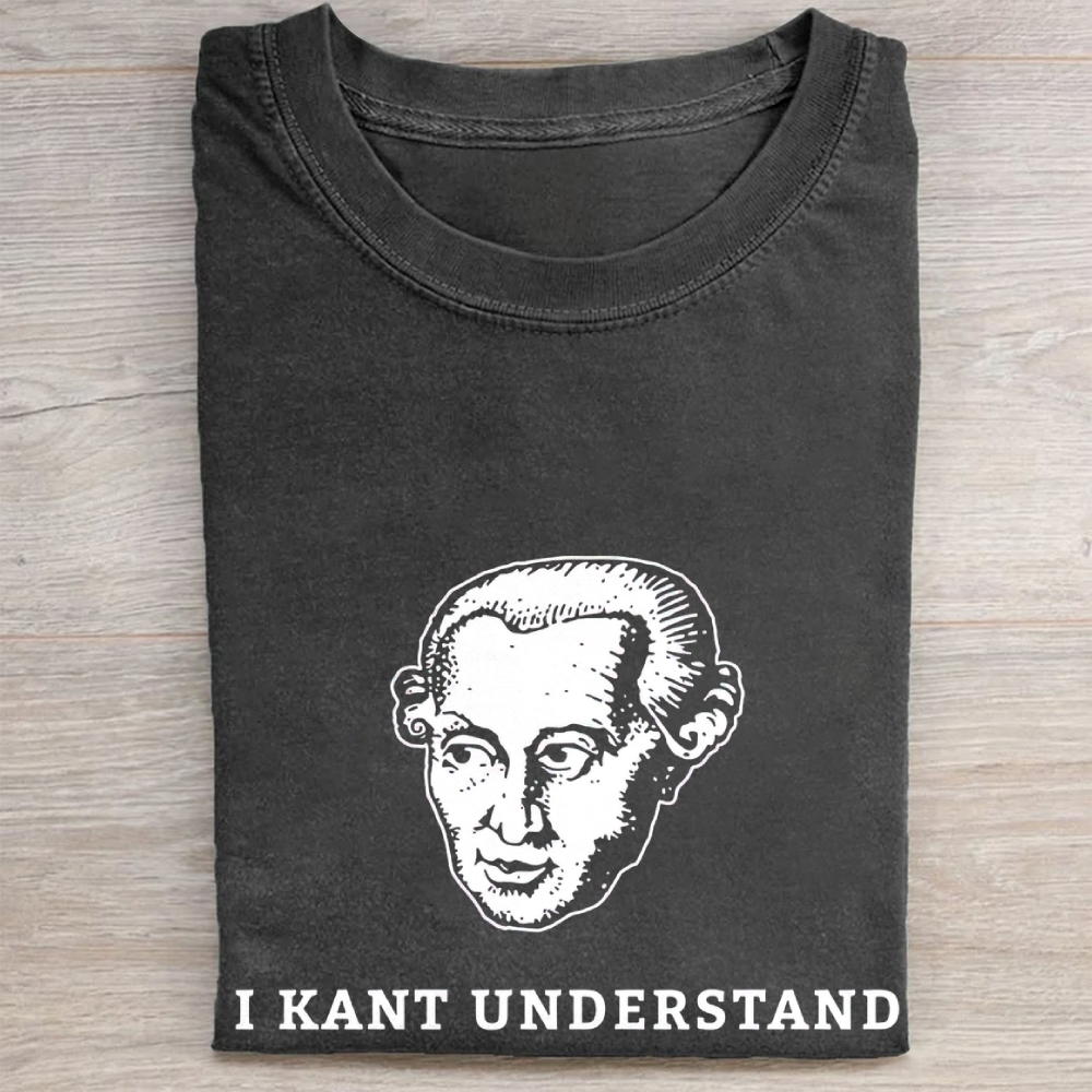 "I Kant Understand" Philosophy Meme Vintage Washed Tee 