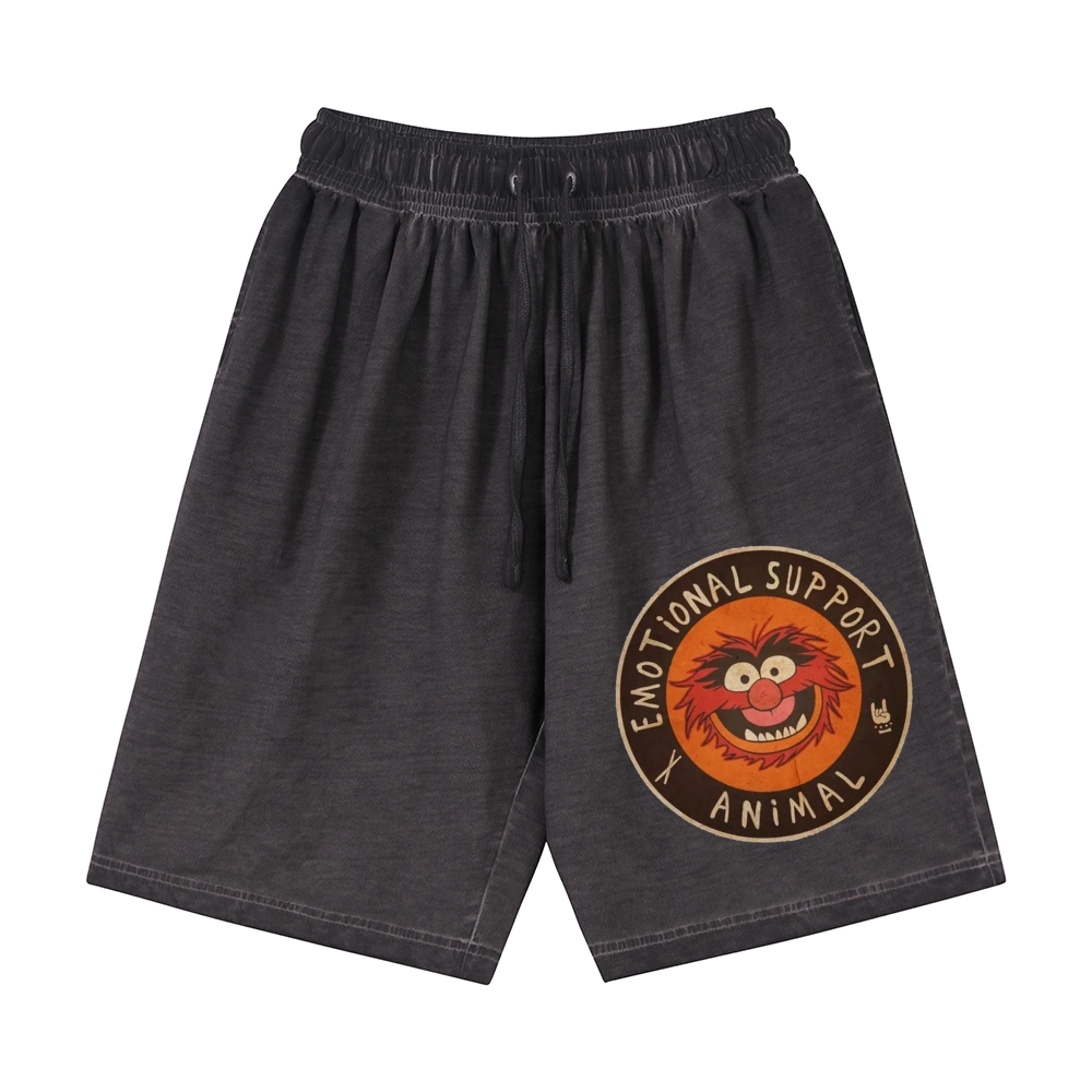  "Emotional Support Animal" Retro Muppet Gradient Shorts