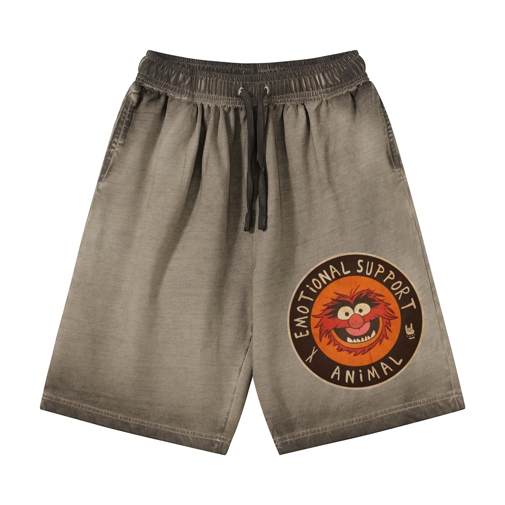  "Emotional Support Animal" Retro Muppet Gradient Shorts