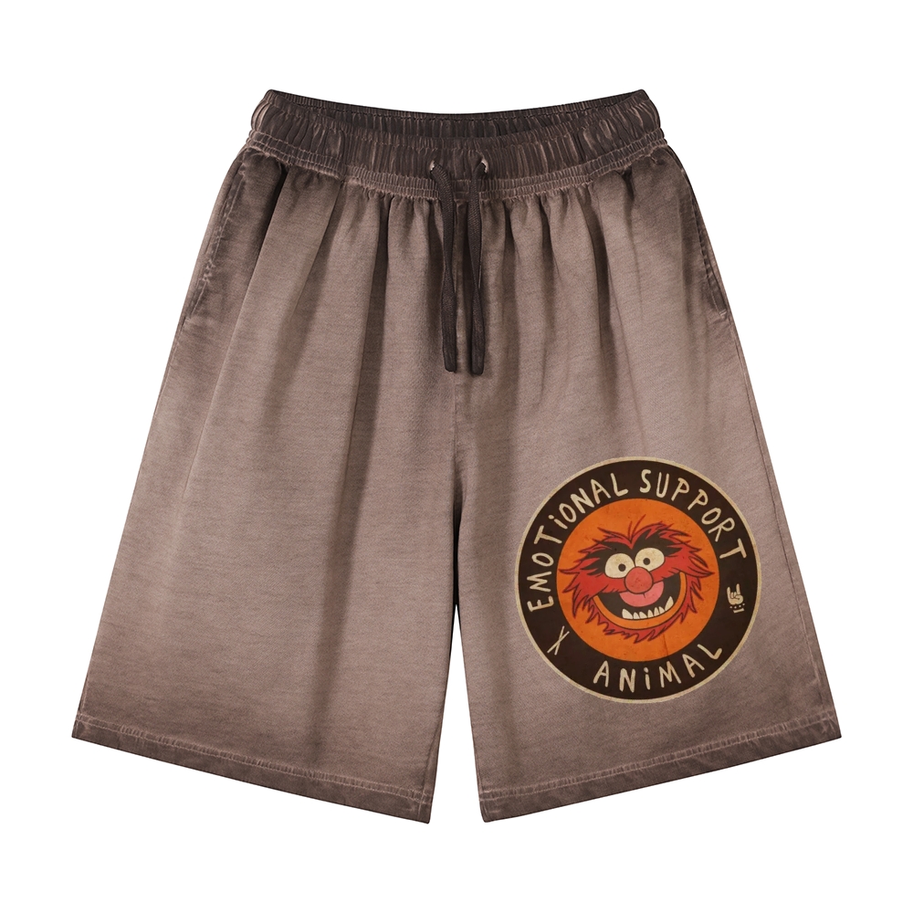  "Emotional Support Animal" Retro Muppet Gradient Shorts