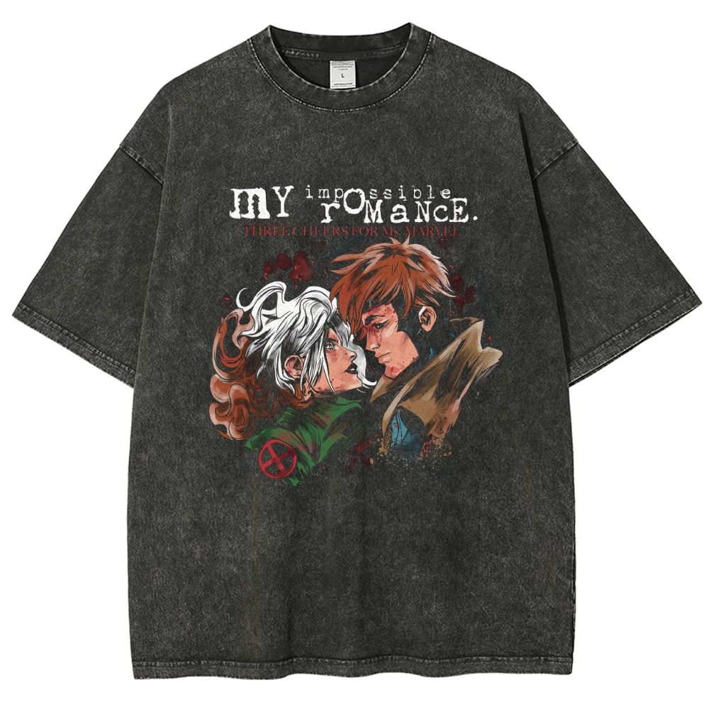 Rogue and Gambit "My Impossible Romance" Washed T-Shirt