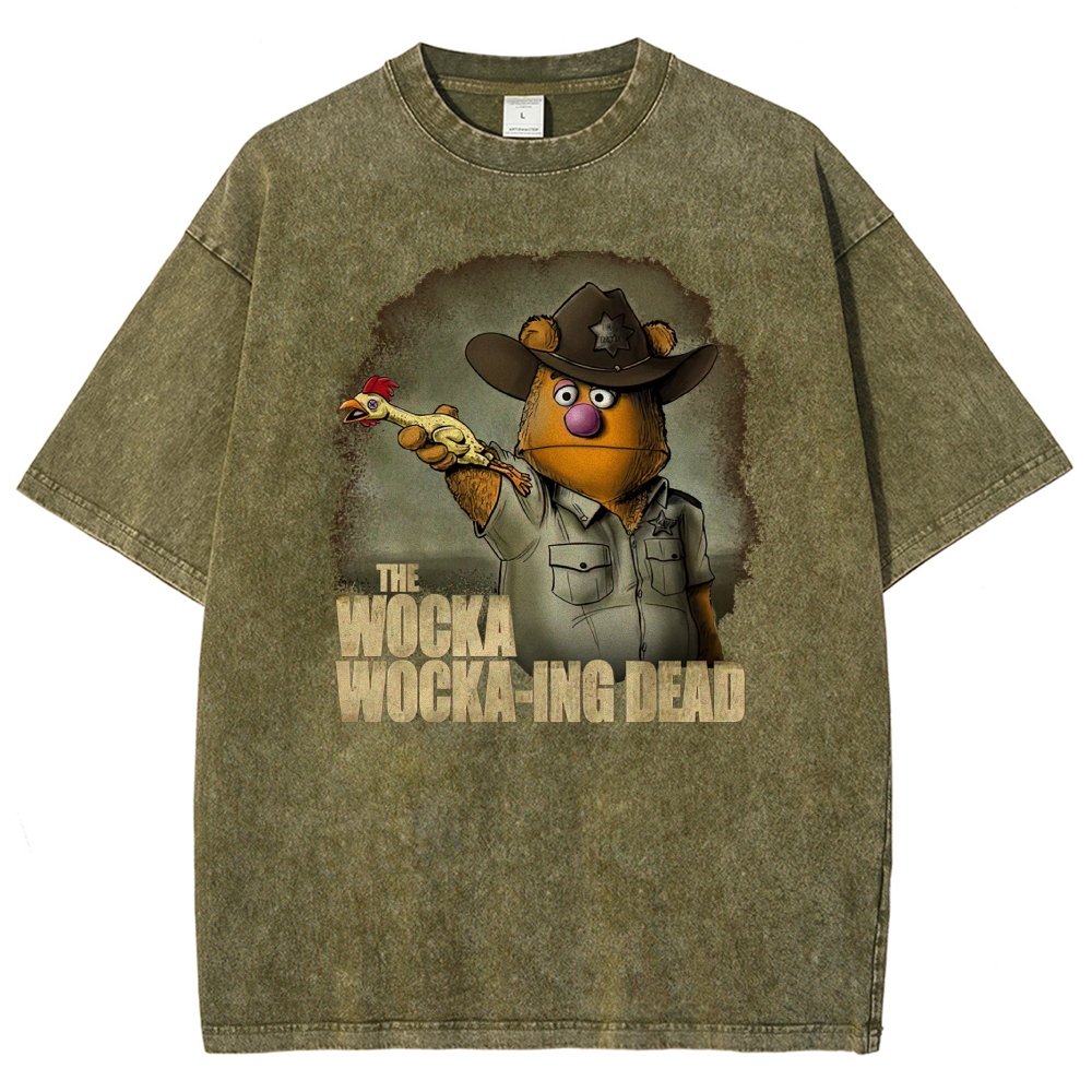 "The Wocka Wocka-ing Dead" Muppet Zombie Parody Washed T-Shirt 