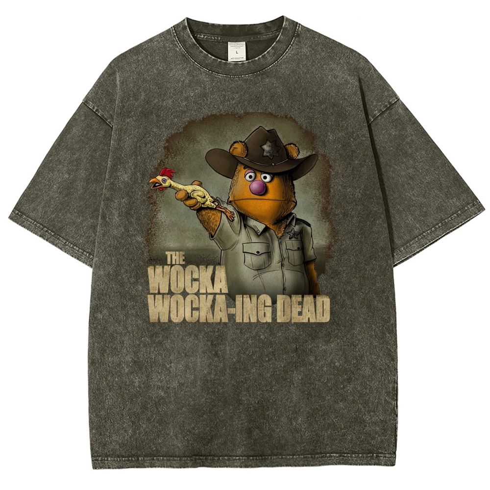  "The Wocka Wocka-ing Dead" Muppet Zombie Parody Washed T-Shirt 