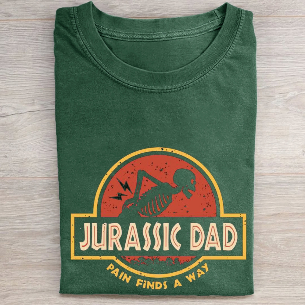 "Jurassic Dad" Funny Back Pain  Vintage Washed Tee