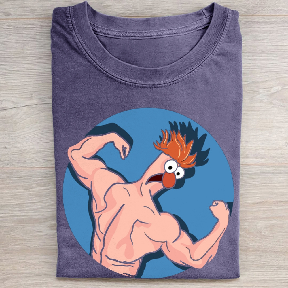 Buff Beaker Muppet Gym Parody Vintage Washed Tee 