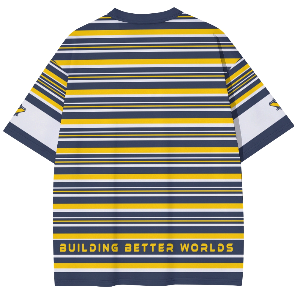 "Weyland-Yutani Corp" Building Better Worlds Striped Graphic Vintage Unisex Print T-Shirt