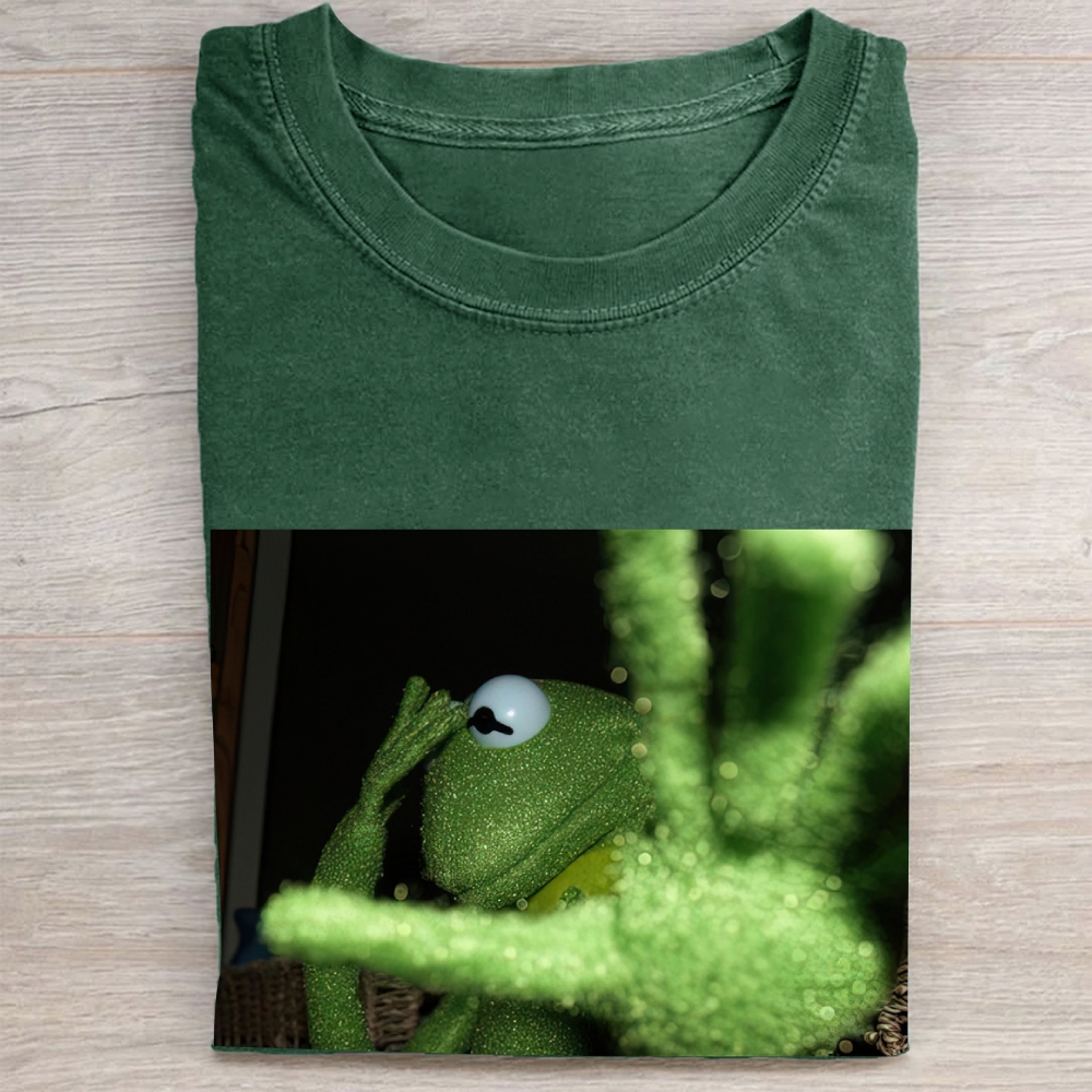 Glittery Kermit the Frog Meme Vintage Washed Tee