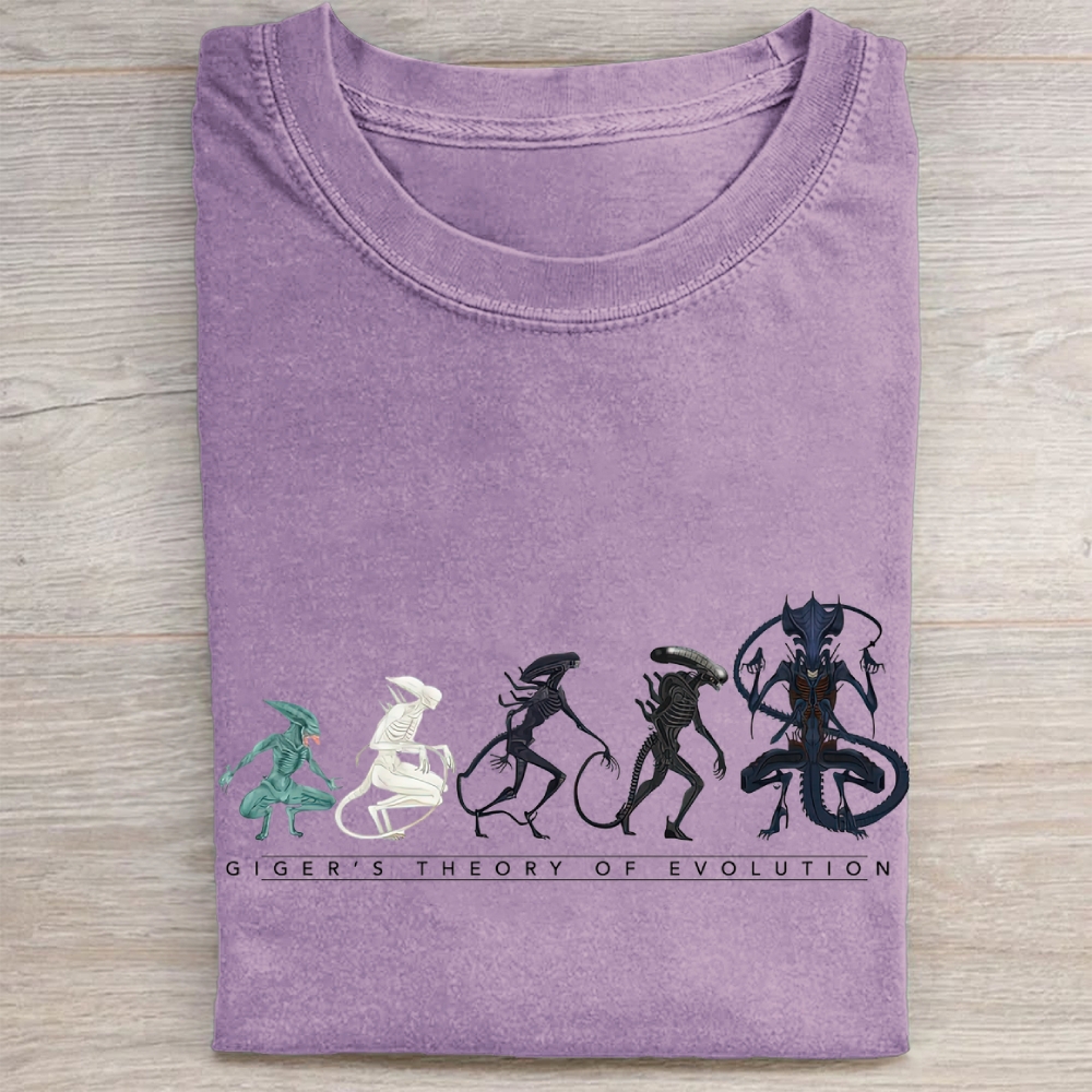 "Giger's Theory of Evolution" Alien Evolution Vintage Washed Tee
