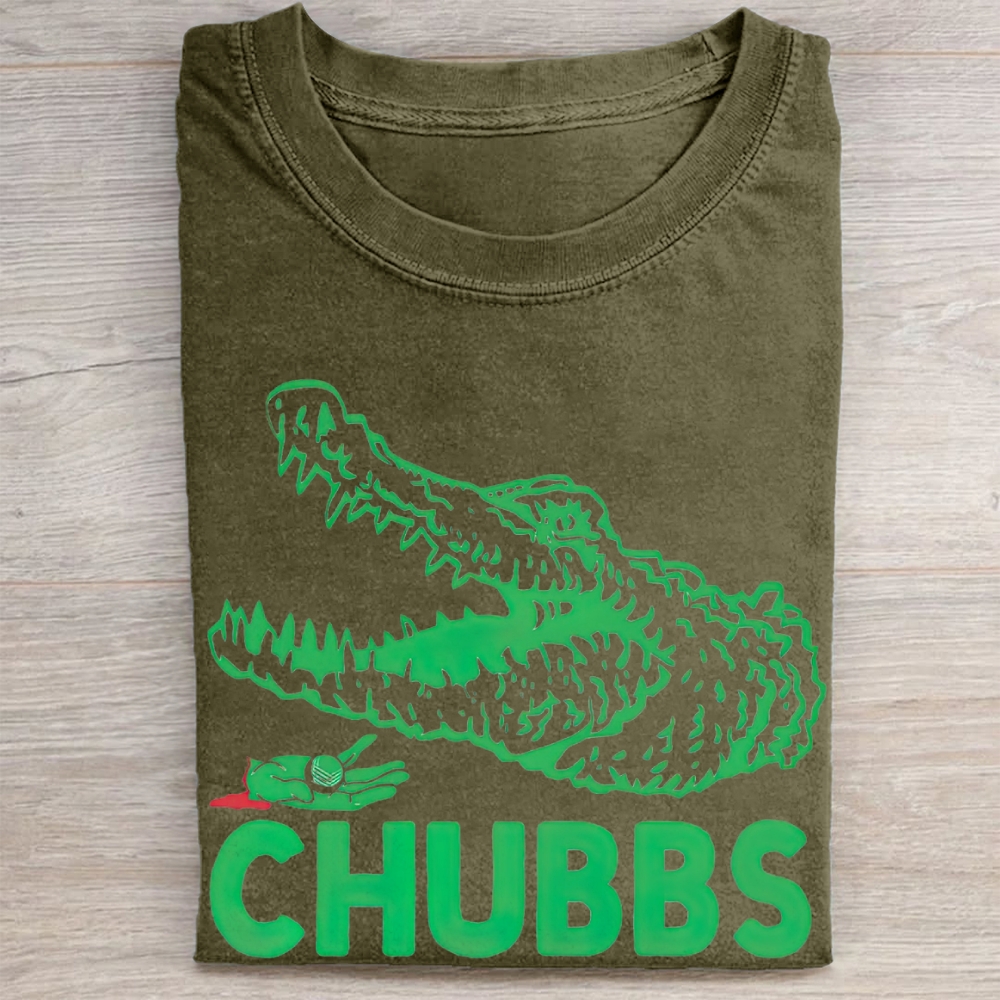 "Chubbs" Crocodile Golf Meme Vintage Washed Tee