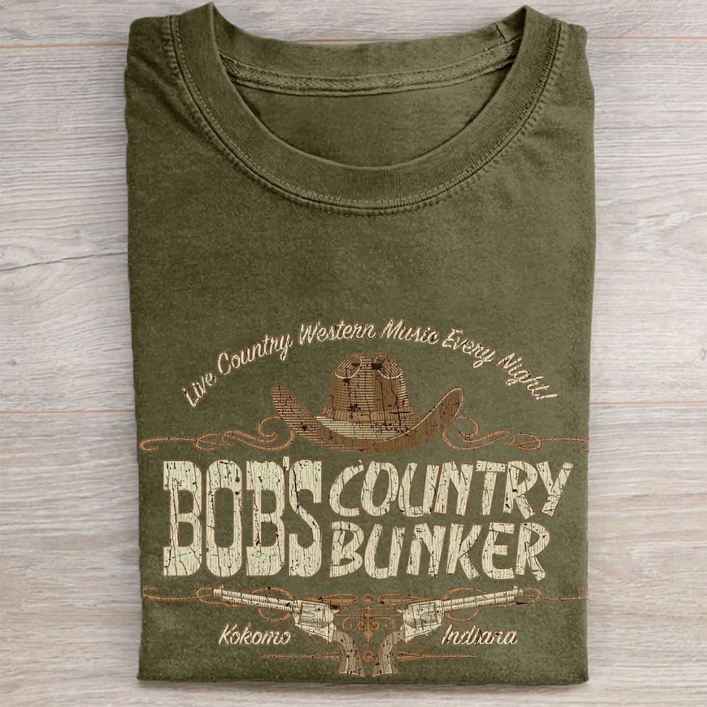 "Bob's Country Bunker" Retro Western Vintage Washed Tee