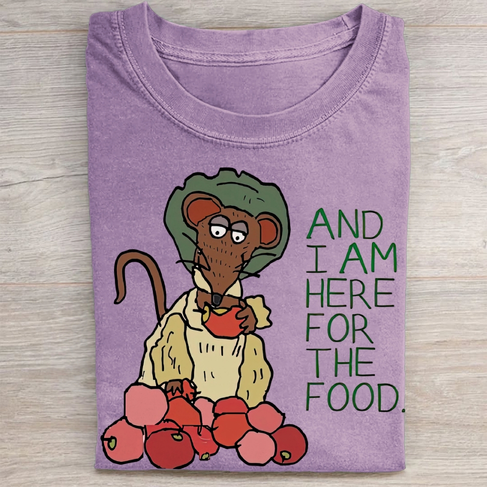 "And I Am Here For The Food" Rizzo the Rat Vintage Washed Tee