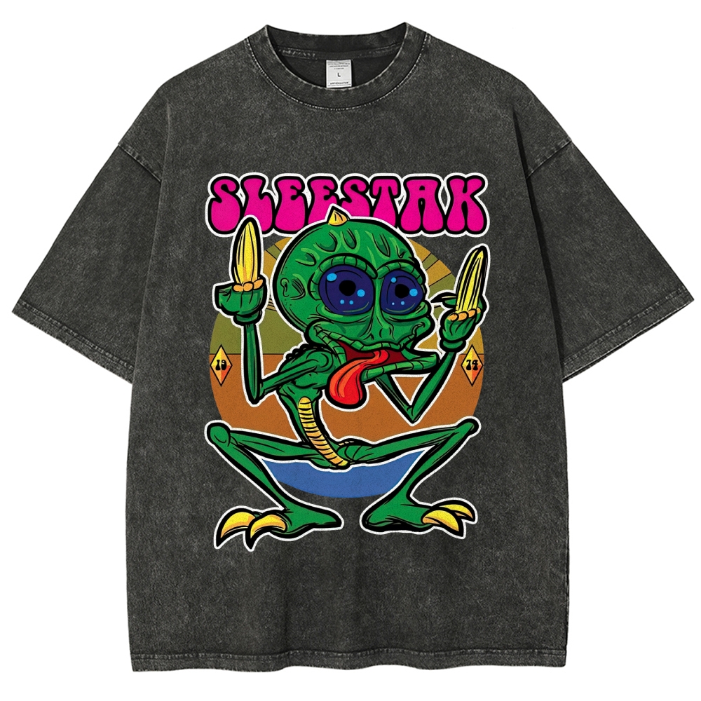 "Sleestak" Land of the Lost Retro Cartoon Washed T-Shirt