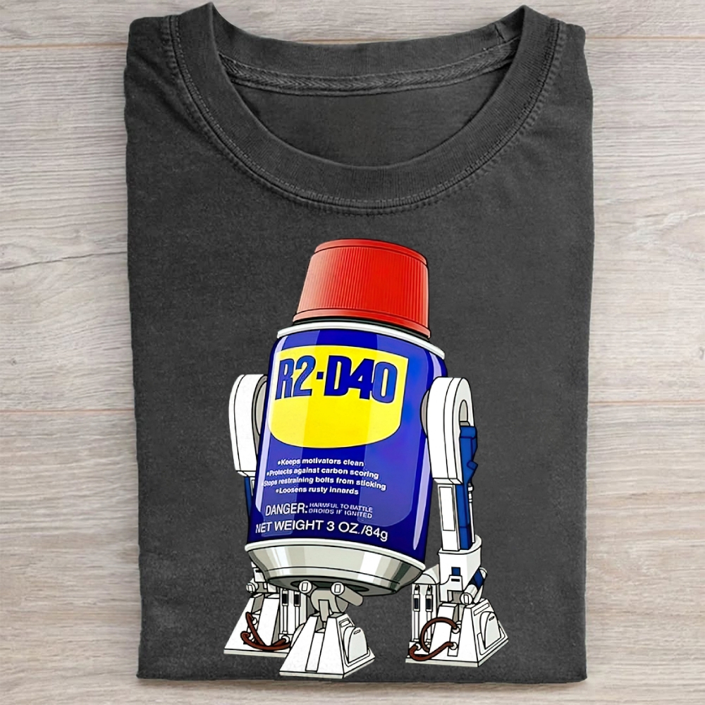 "R2-D40" WD-40 Parody  Vintage Washed Tee
