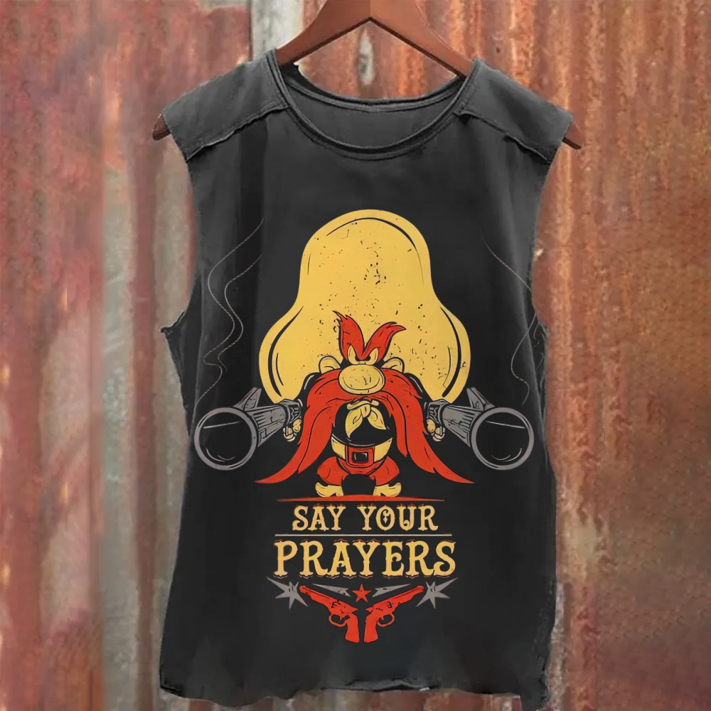 "Say Your Prayers" Yosemite Sam Washed Tank Top