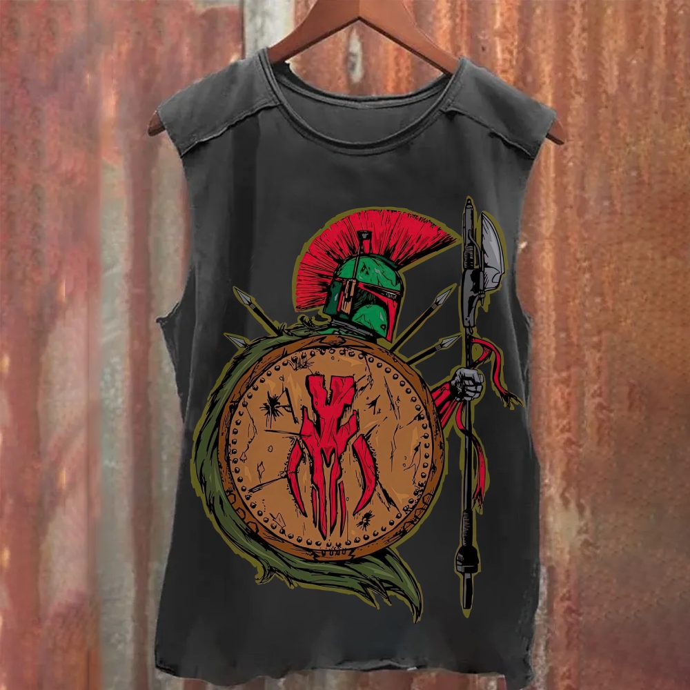 "Spartan Fett" Star Wars Warrior Washed Tank Top