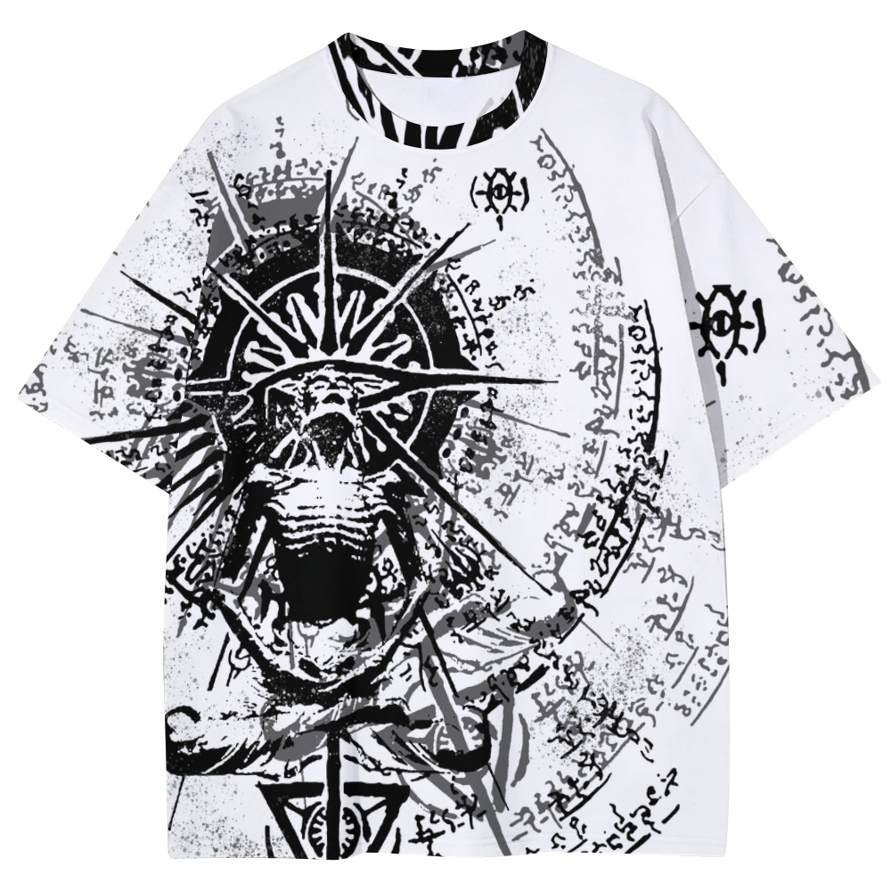 "Occult Ritual" Vintage Graphic Oversized Unisex Print T-Shirt