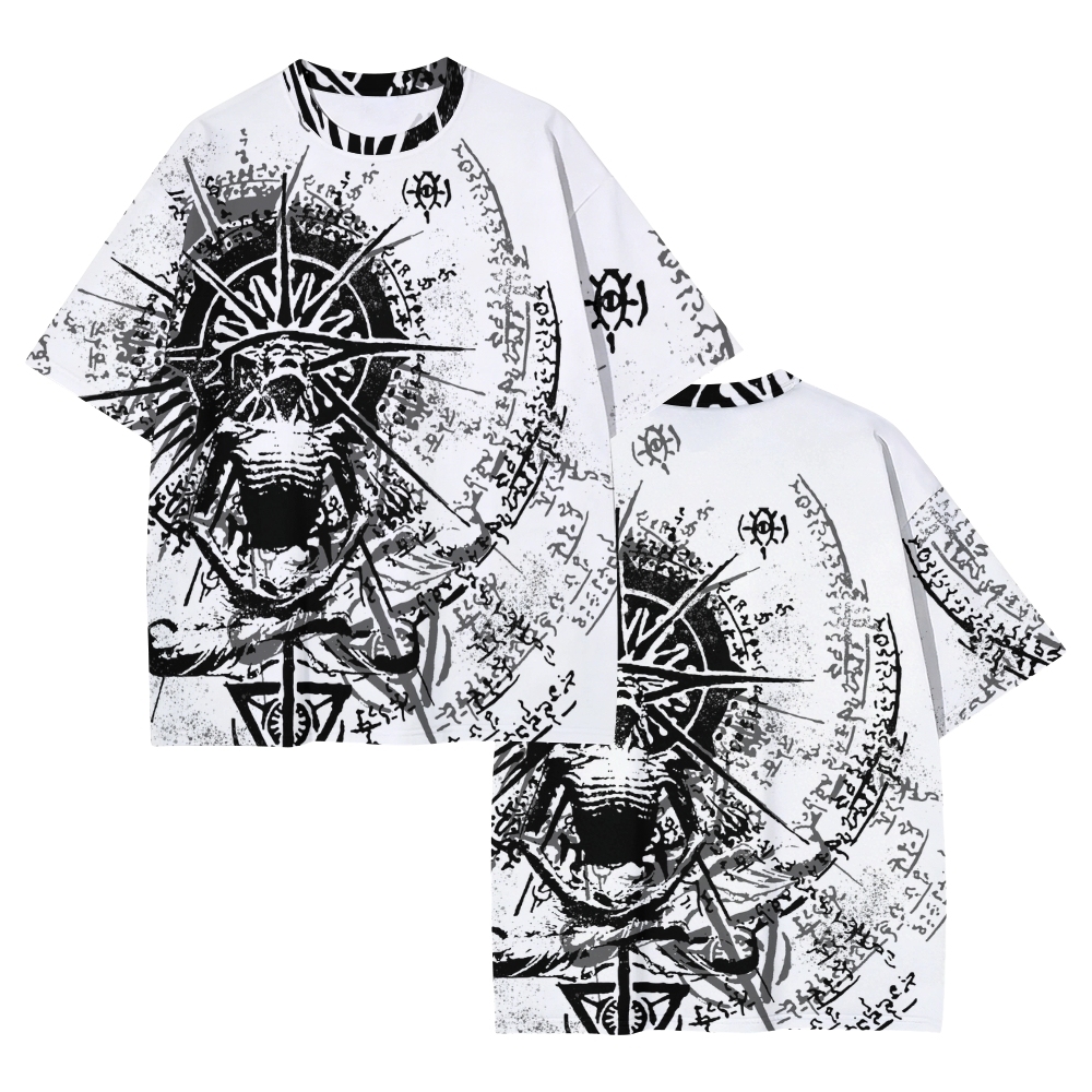 "Occult Ritual" Vintage Graphic Oversized Unisex Print T-Shirt