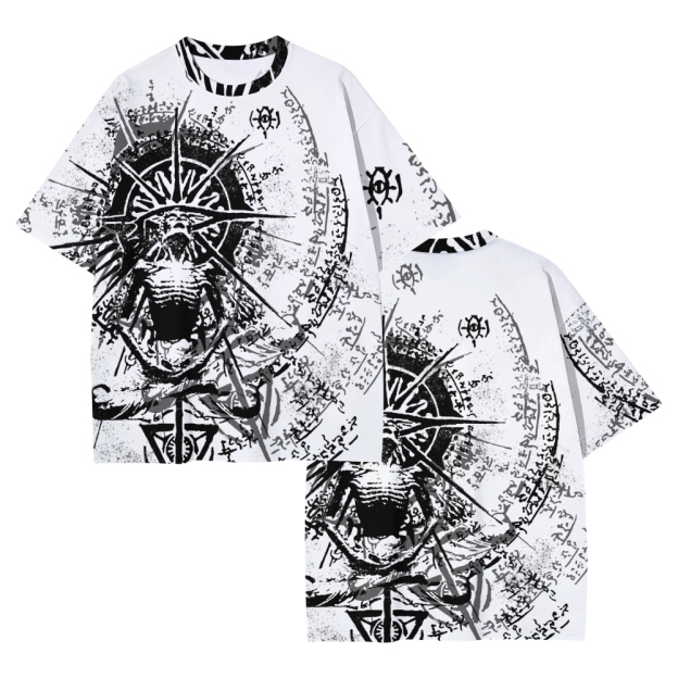 "Occult Ritual" Vintage Graphic Oversized Unisex Print T-Shirt