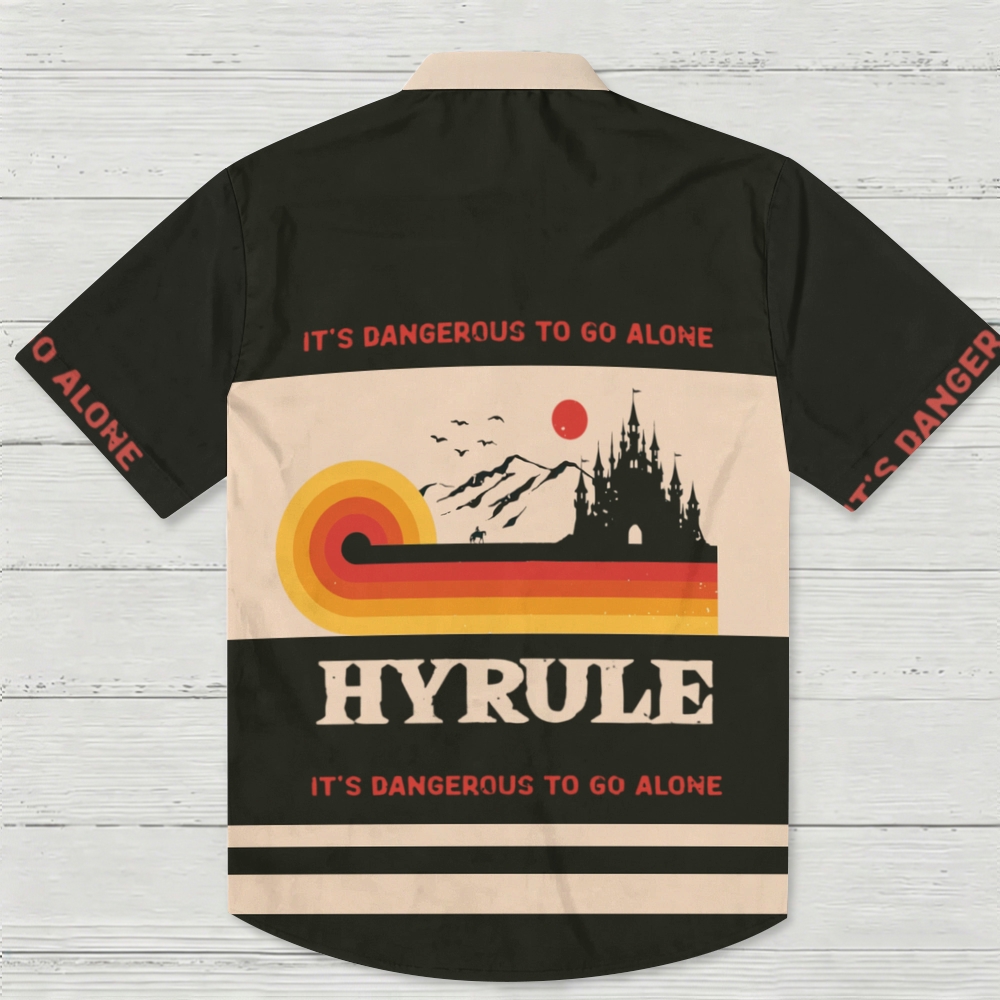 "Hyrule Retro Travel Poster" Vintage Hawaiian Shirt