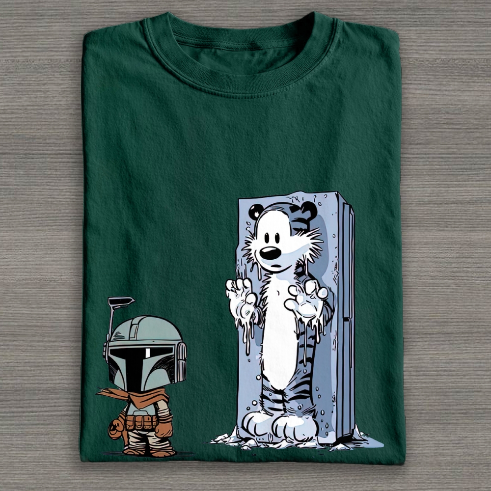 Calvin and Hobbes Star Wars Parody Vintage Cotton T-shirt