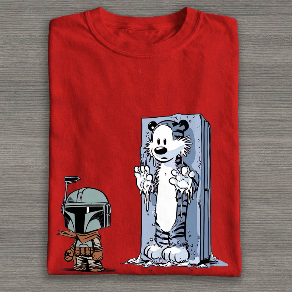 Calvin and Hobbes Star Wars Parody Vintage Cotton T-shirt