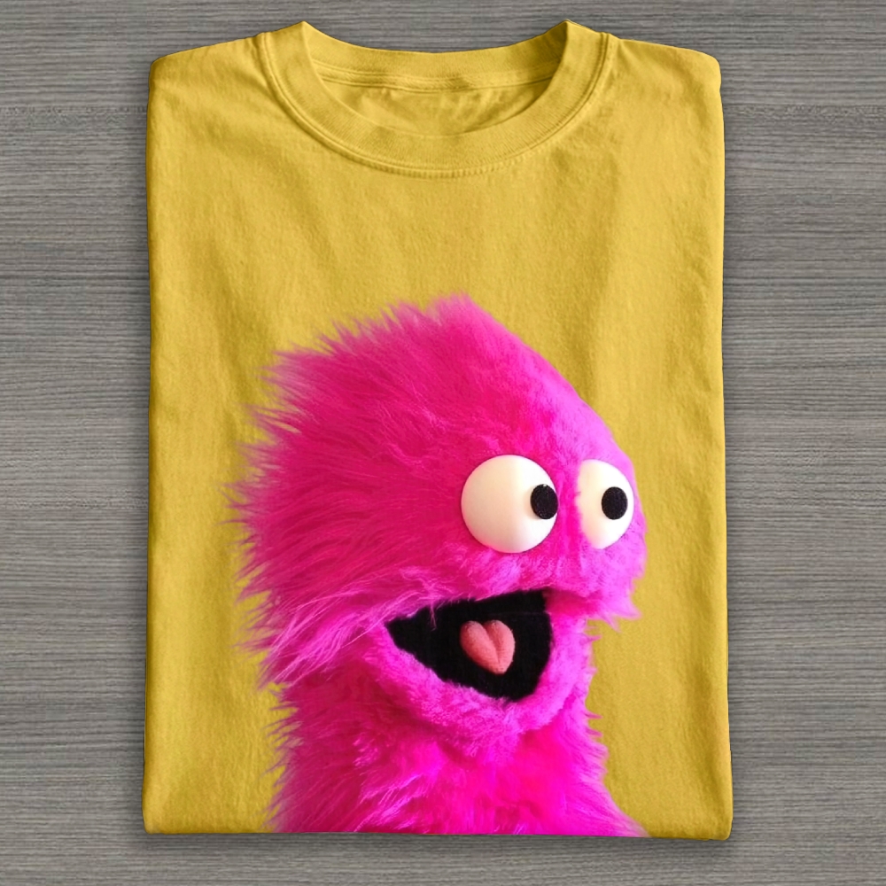 "Pink Fuzzy Muppet" Retro Cotton T-shirt