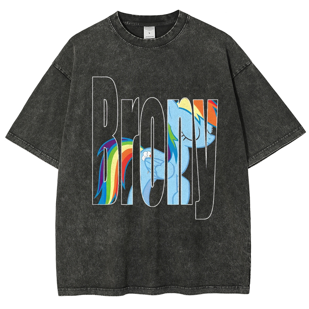 "Brony Rainbow Dash" My Little Pony Parody Washed T-Shirt